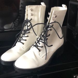 White Combat Boots